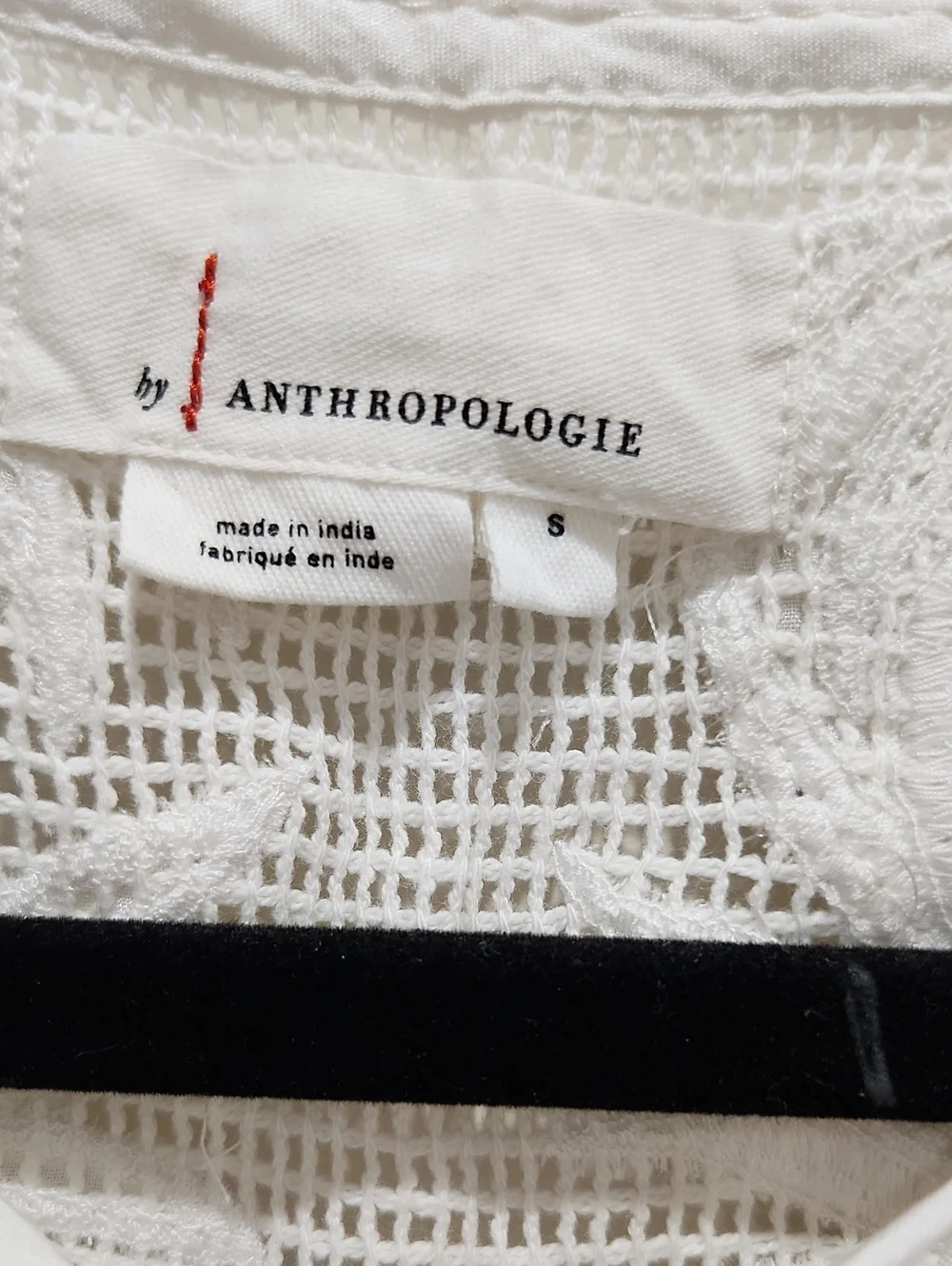 Anthropologie Women's Cream Embroidered Cover-Up Tunic - Beach Swimwear Size S